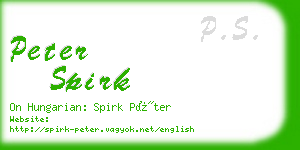 peter spirk business card